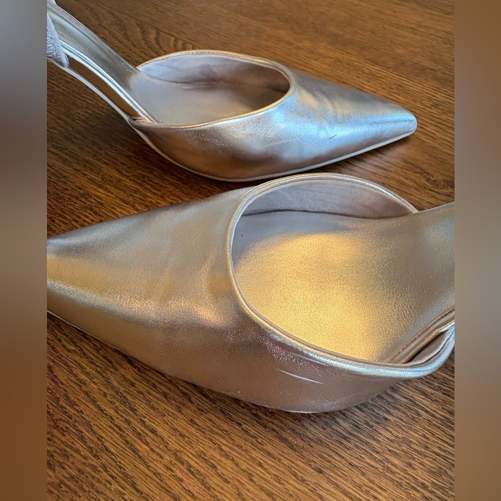 Silver Slingback Heels - Picture 3 of 4
